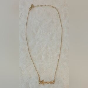 Aquarius Zodiac Necklace Gold Tone Claire’s